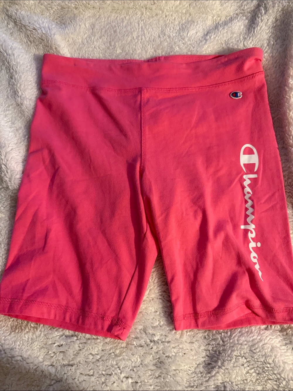Champion Hot Pink Logo Bike Shorts